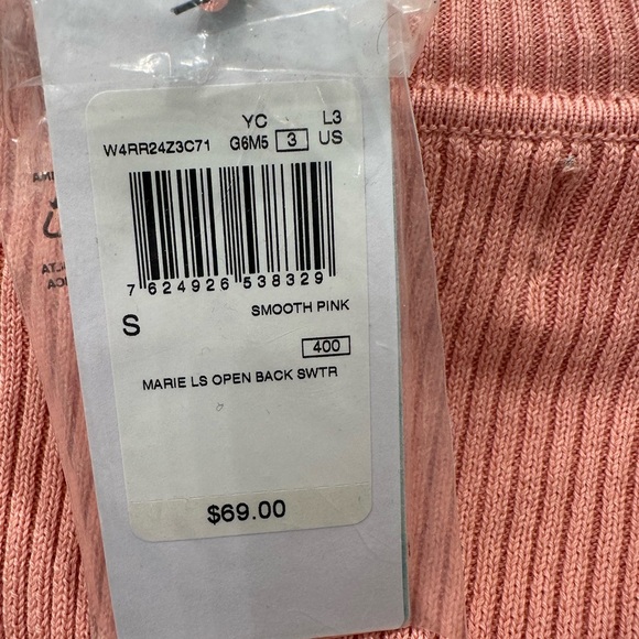 Guess Marie LS Open Back Sweater Small Pink Sweater S NWT - Picture 6 of 6